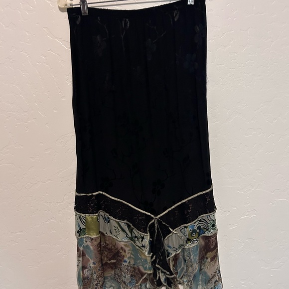 Spencer Alexis VTG 90's 2 piece set Womens Med Black Top & Maxi Skirt Boho Lace - Picture 5 of 7